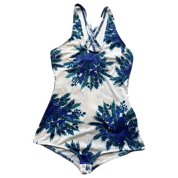 Somedays Lovin Womens Ryder Floral Jersey Cross Back Bodysuit Size S - Picture 1 of 10